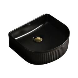 UMYWALKA NABLATOWA CERAMICZNA RYFLOWANA FINO-BL-400 CZARNY POŁYSK FINO-BL-400