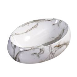 UMYWALKA NABLATOWA CERAMICZNA MARMUROWA OWALNA CARI-MAR1-500