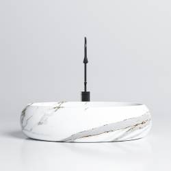 UMYWALKA NABLATOWA CERAMICZNA MARMUROWA OWALNA CARI-MAR1-500