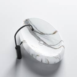 UMYWALKA NABLATOWA CERAMICZNA MARMUROWA OWALNA CARI-MAR1-500