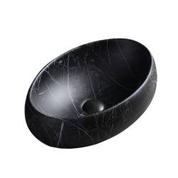 UMYWALKA NABLATOWA CERAMICZNA MARMUROWA OWALNA CARI-MAR5-500 CZARNA CARI-MAR5-500