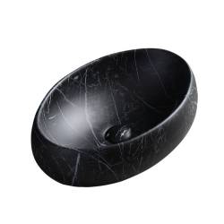 UMYWALKA NABLATOWA CERAMICZNA MARMUROWA OWALNA CARI-MAR5-500 CZARNA CARI-MAR5-500