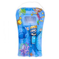 MATERAC DMUCHANY POMPOWANY DO PŁYWANIA DLA DZIECI PLAŻOWY NEMO-BLUE 72x47 NEMO-BLUE