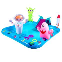 BASEN MATA DMUCHANA POMPOWANA DLA DZIECI SPACE ZJEŻDŻALNIA 240x200 SPACE