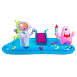 BASEN MATA DMUCHANA POMPOWANA DLA DZIECI SPACE ZJEŻDŻALNIA 240x200 SPACE