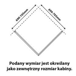 KABINA PRYSZNICOWA KWADRATOWA ZES-KZ04A-70 CHROM 70x70 CM