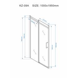 DRZWI PRYSZNICOWE PRZESUWNE DO WNĘKI ZES-KZ09A-100 CHROM 95-100 CM 8 MM