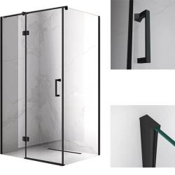 KABINA PRYSZNICOWA PROSTOKĄTNA ZES-KZ02D-BL-120X80 CZARNA 120x80 CM