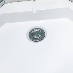 KABINA PRYSZNICOWA Z HYDROMASAŻEM PUERTO 01A SZCZOTKOWANY CHROM 80x80 CM PUERTO-CH-BR-01A-80