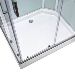 KABINA PRYSZNICOWA Z HYDROMASAŻEM ALMA LEWA SZCZOTKOWANY CHROM 100X80 CM ALMA-CH-BR-L-100X80