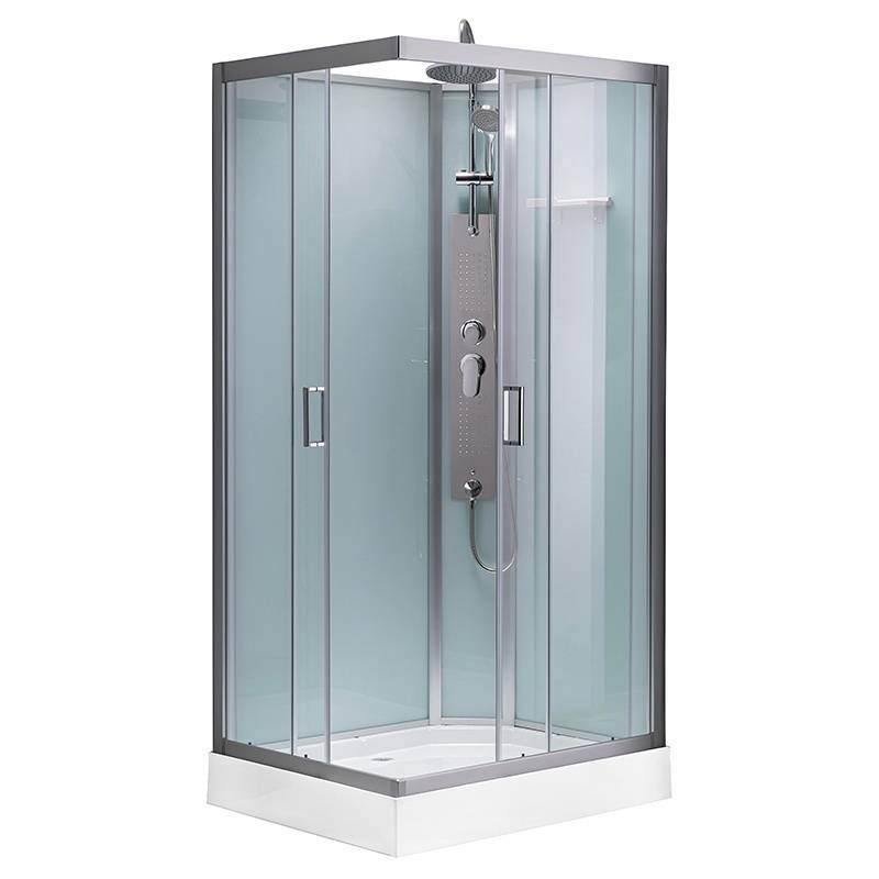 KABINA PRYSZNICOWA Z HYDROMASAŻEM ALMA LEWA SZCZOTKOWANY CHROM 120X80 CM ALMA-CH-BR-L-120X80