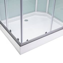 KABINA PRYSZNICOWA Z HYDROMASAŻEM ALMA LEWA SZCZOTKOWANY CHROM 120X80 CM ALMA-CH-BR-L-120X80