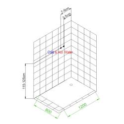 KABINA PRYSZNICOWA Z HYDROMASAŻEM ALMA LEWA SZCZOTKOWANY CHROM 120X80 CM ALMA-CH-BR-L-120X80