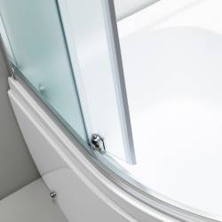 KABINA PRYSZNICOWA PÓŁOKRĄGŁA Z BRODZIKIEM MAJA CHROM MROŻONE SZKŁO 90X90 MAJA-CH-FR-90X90