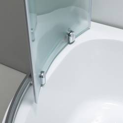 KABINA PRYSZNICOWA PÓŁOKRĄGŁA Z BRODZIKIEM MAJA CHROM MROŻONE SZKŁO 90X90 MAJA-CH-FR-90X90