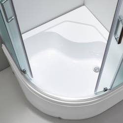 KABINA PRYSZNICOWA PÓŁOKRĄGŁA Z BRODZIKIEM MAJA CHROM MROŻONE SZKŁO 90X90 MAJA-CH-FR-90X90