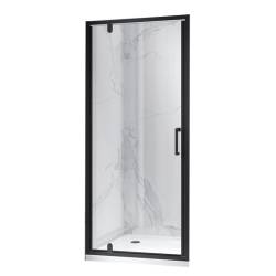 DRZWI PRYSZNICOWE UCHYLNE DO WNĘKI ZES-KZ18B-BL-80 CZARNE 80 CM 6 MM
