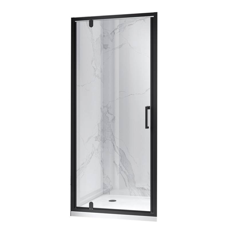 DRZWI PRYSZNICOWE UCHYLNE DO WNĘKI ZES-KZ18B-BL-80 CZARNE 80 CM 6 MM