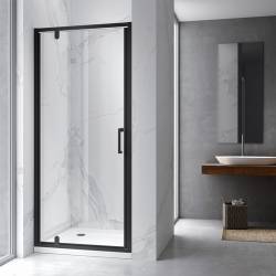 DRZWI PRYSZNICOWE UCHYLNE DO WNĘKI ZES-KZ18B-BL-80 CZARNE 80 CM 6 MM