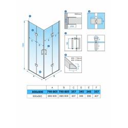KABINA PRYSZNICOWA KWADRATOWA ZES-KZ08B-BL-80 CZARNA 80x80 CM