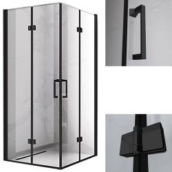 KABINA PRYSZNICOWA KWADRATOWA ZES-KZ08C-BL-90 CZARNA 90x90 CM