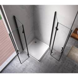 KABINA PRYSZNICOWA KWADRATOWA ZES-KZ08C-BL-90 CZARNA 90x90 CM