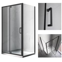 KABINA PRYSZNICOWA PROSTOKĄTNA ZES-KZ06B-BL-100X80 CZARNA 100x80 CM