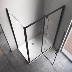 KABINA PRYSZNICOWA PROSTOKĄTNA ZES-KZ06D-BL-120X80 CZARNA 120x80 CM