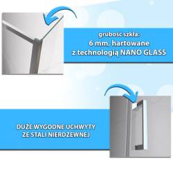 KABINA PRYSZNICOWA PROSTOKĄTNA ZES-KZ07B-110X90 CHROM 110x90 CM
