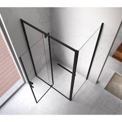 KABINA PRYSZNICOWA PROSTOKĄTNA ZES-KZ07B-BL-110X90 CZARNA 110x90 CM