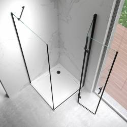 KABINA PRYSZNICOWA KWADRATOWA ZES-KZ20C-BL-90 CZARNA 90x90 CM