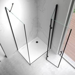 KABINA PRYSZNICOWA PROSTOKĄTNA ZES-KZ20D-BL-100X90 CZARNA 100x90 CM