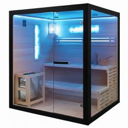 SAUNA FIŃSKA WYSOKOTEMPERATUROWA Z PIECEM FORSA2-BL/HARVIA 4,5KW 3-4 OSOBOWA 150x140 CM
