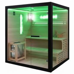 SAUNA FIŃSKA WYSOKOTEMPERATUROWA Z PIECEM FORSA2-BL/HARVIA 4,5KW 3-4 OSOBOWA 150x140 CM