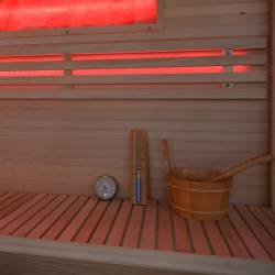 SAUNA FIŃSKA WYSOKOTEMPERATUROWA Z PIECEM FORSA2-BL/HARVIA 4,5KW 3-4 OSOBOWA 150x140 CM