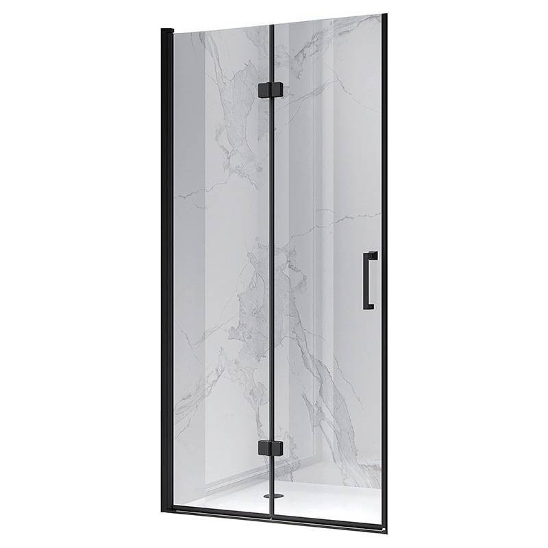 DRZWI PRYSZNICOWE UCHYLNE DO WNĘKI ZES-KZ21B-BL-80 CZARNA 80 CM 6 MM