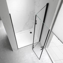 DRZWI PRYSZNICOWE UCHYLNE DO WNĘKI ZES-KZ21B-BL-80 CZARNA 80 CM 6 MM