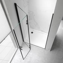 DRZWI PRYSZNICOWE UCHYLNE DO WNĘKI ZES-KZ21C-BL-90 CZARNY 90 CM 6 MM