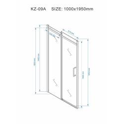 DRZWI PRYSZNICOWE PRZESUWNE DO WNĘKI ZES-KZ09A-GL-100 ZŁOTE 95-100 CM 8 MM