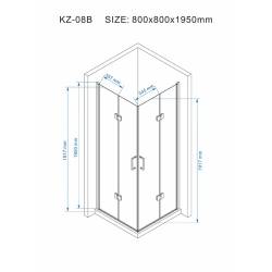 KABINA PRYSZNICOWA KWADRATOWA ZES-KZ08B-GL-80 ZŁOTA 80x80 CM