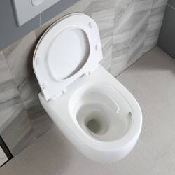MISKA WC WISZĄCA TORNADO LAKE-WH-TR-01 BIAŁA DESKA WOLNOOPADAJĄCA DUROPLAST LAKE-WH-TR-01
