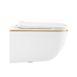 MISKA WC WISZĄCA TORNADO YUZU-WH-GL-TR-03 BIAŁA DESKA WOLNOOPADAJĄCA DUROPLAST YUZU-WH-GL-TR-03