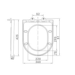DESKA SEDESOWA WC WOLNOOPADAJĄCA CV-WH-10 SLIM BIAŁA DUROPLAST CV-WH-10