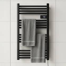 GRZEJNIK ŁAZIENKOWY ELEKTRYCZNY ALUMINIOWY DRABINKA 96x54 500W LOA CZARNY LOA-BL
