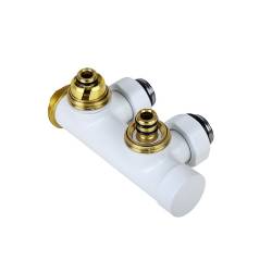 ZAWÓR TERMOSTATYCZNY GRZEJNIKOWY KĄTOWY BIAŁY ZESPOLONY Z MASKOWNICĄ ZESTAW ZT-WH-3