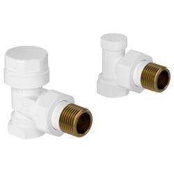 ZAWÓR KĄTOWY GRZEJNIKOWY ZASILAJĄCY ODCINAJĄCY 1/2'' BIAŁY ZG-WH-6 ZESTAW ZG-WH-6