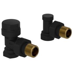 ZAWÓR KĄTOWY GRZEJNIKOWY ZASILAJĄCY ODCINAJĄCY 1/2'' CZARNY ZG-BL-6 ZESTAW ZG-BL-6
