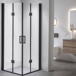 KABINA PRYSZNICOWA KWADRATOWA ZES-BS05A-80 CZARNA 80x80 CM