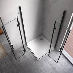 KABINA PRYSZNICOWA KWADRATOWA ZES-BS05A-80 CZARNA 80x80 CM
