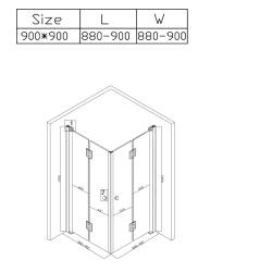 KABINA PRYSZNICOWA KWADRATOWA ZES-BS05B-90 CZARNA 90x90 CM